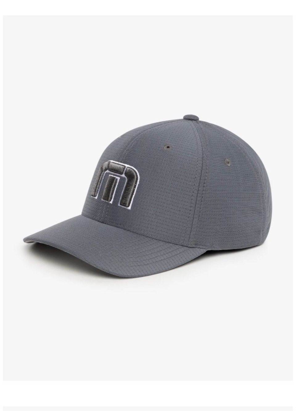 Travis Mathew B-Bahamas Gray Embroidered 3D Logo Baseball Fitted Cap Flexfit Hat